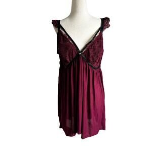 Torrid Maroon Lace Lingerie Sleepwear Mini Dress Women's Plus Size 3 | 44-37